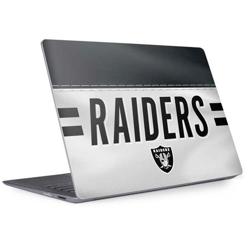 NFL Las Vegas Raiders White Striped Surface Laptop 2 Skin